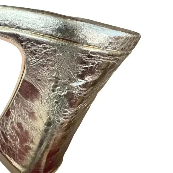 Dolce vita ILVA heels distressed gold leather slip on SZ 11 wedding bridal glam - Picture 5 of 13